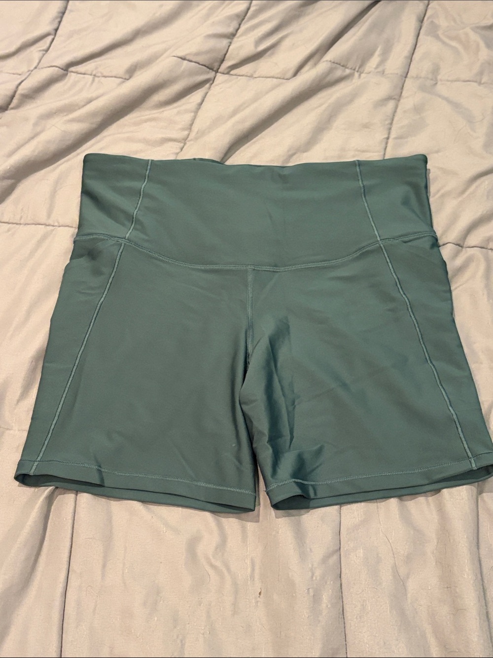 all in motion High-Rise Bike Shorts in Sage Green
